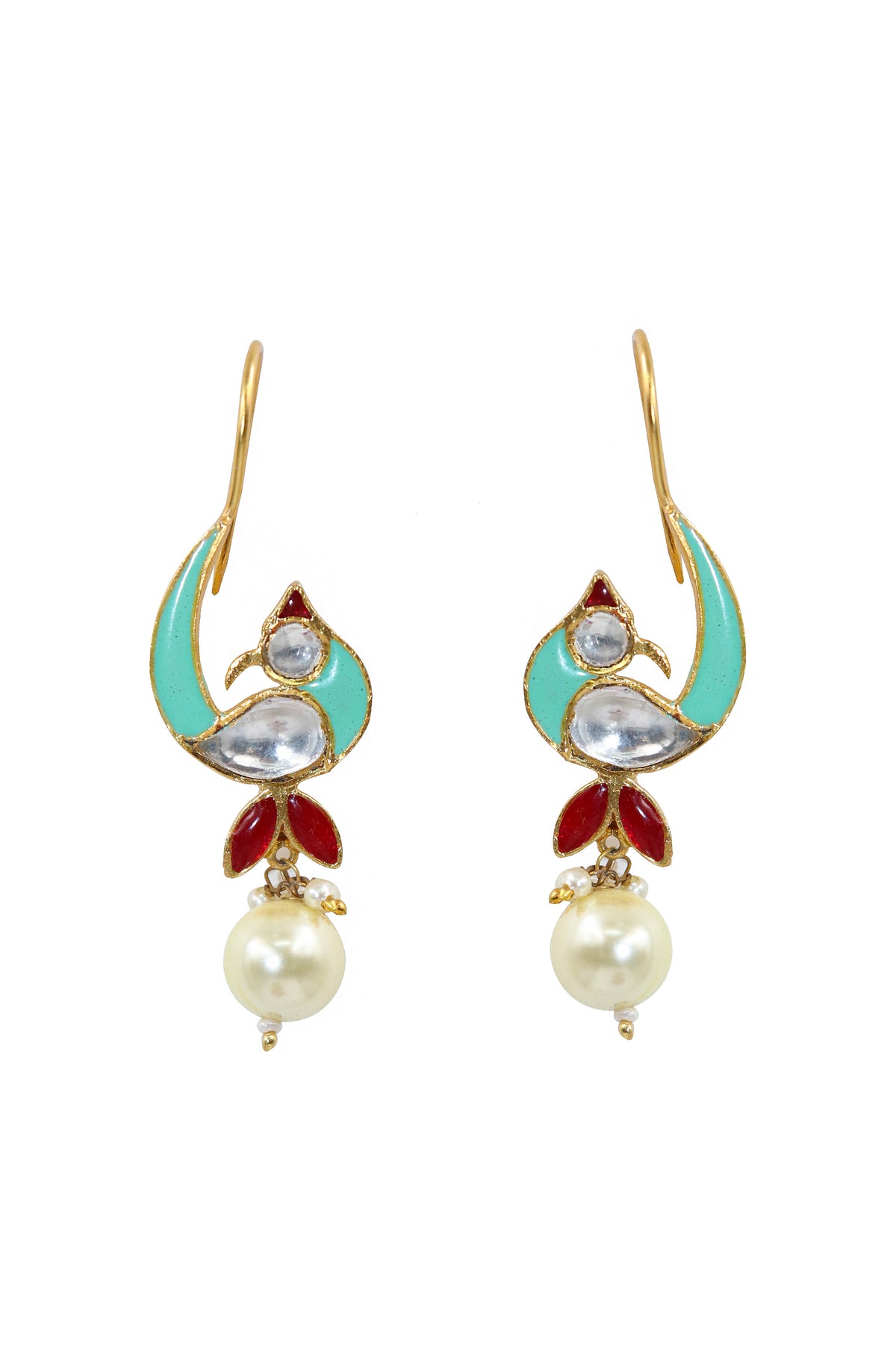 Golden Moissanite & Pearl Celestial Earring