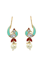Golden Moissanite & Pearl Celestial Earring