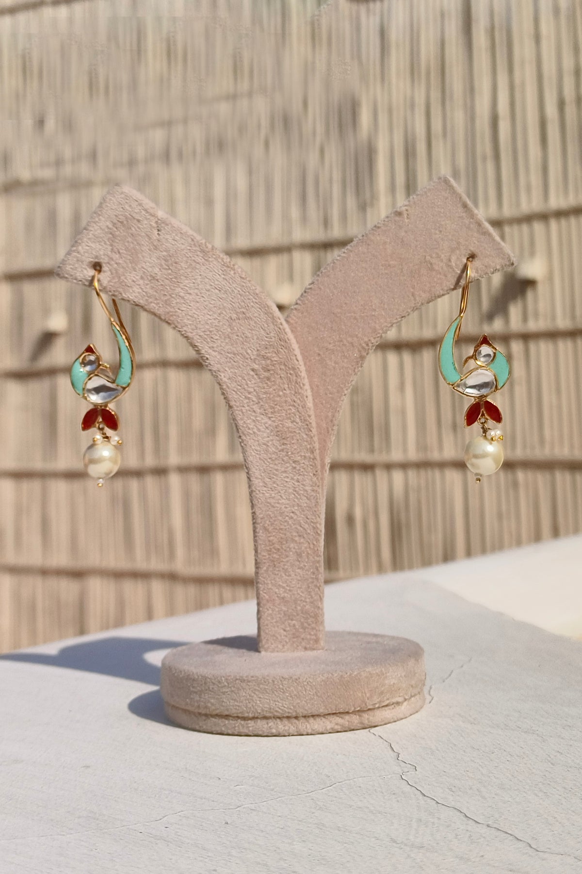 Golden Moissanite & Pearl Celestial Earring