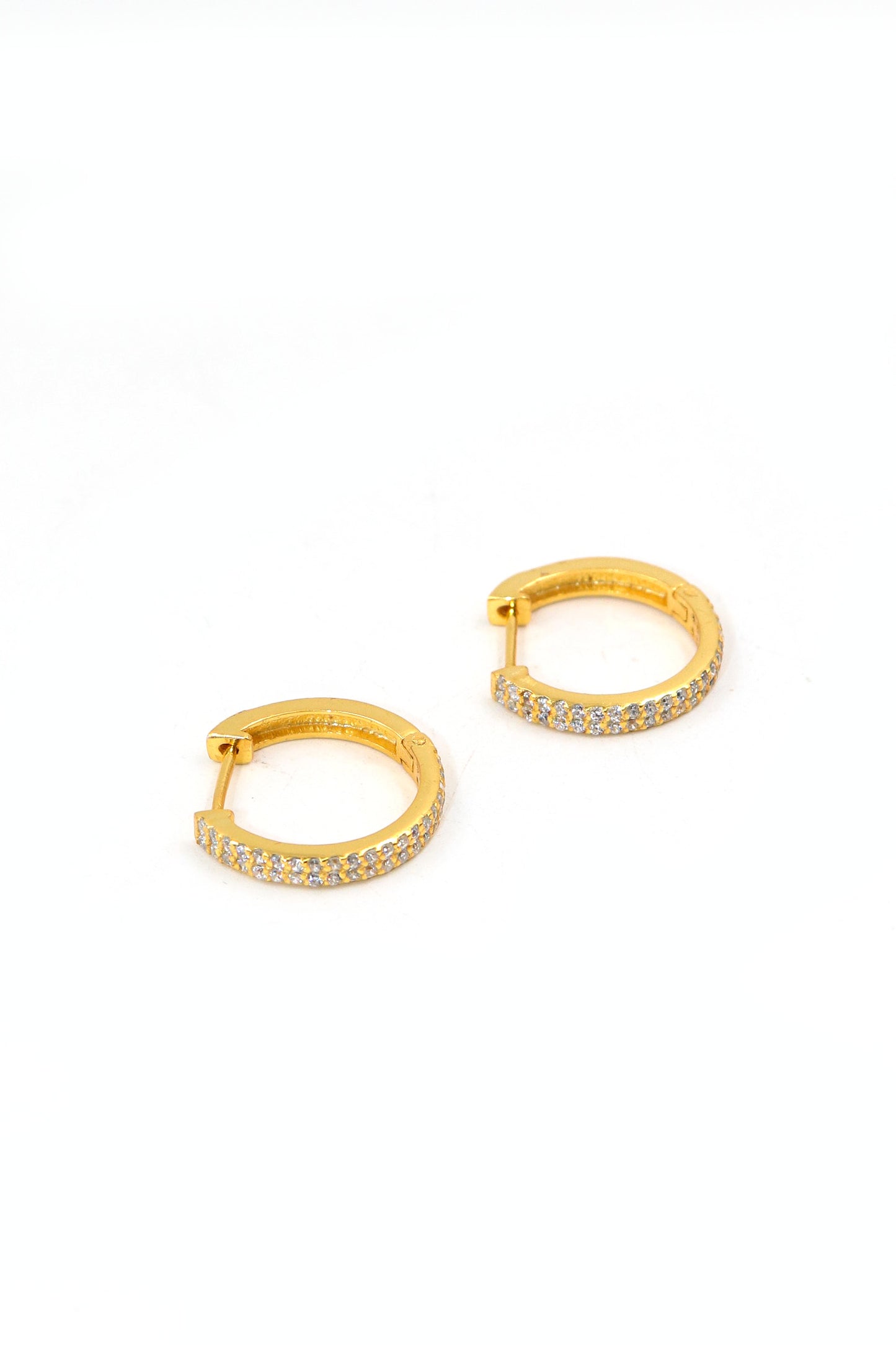 Gold Plated CZ Zircon Hoop Bali Earring Jewelry