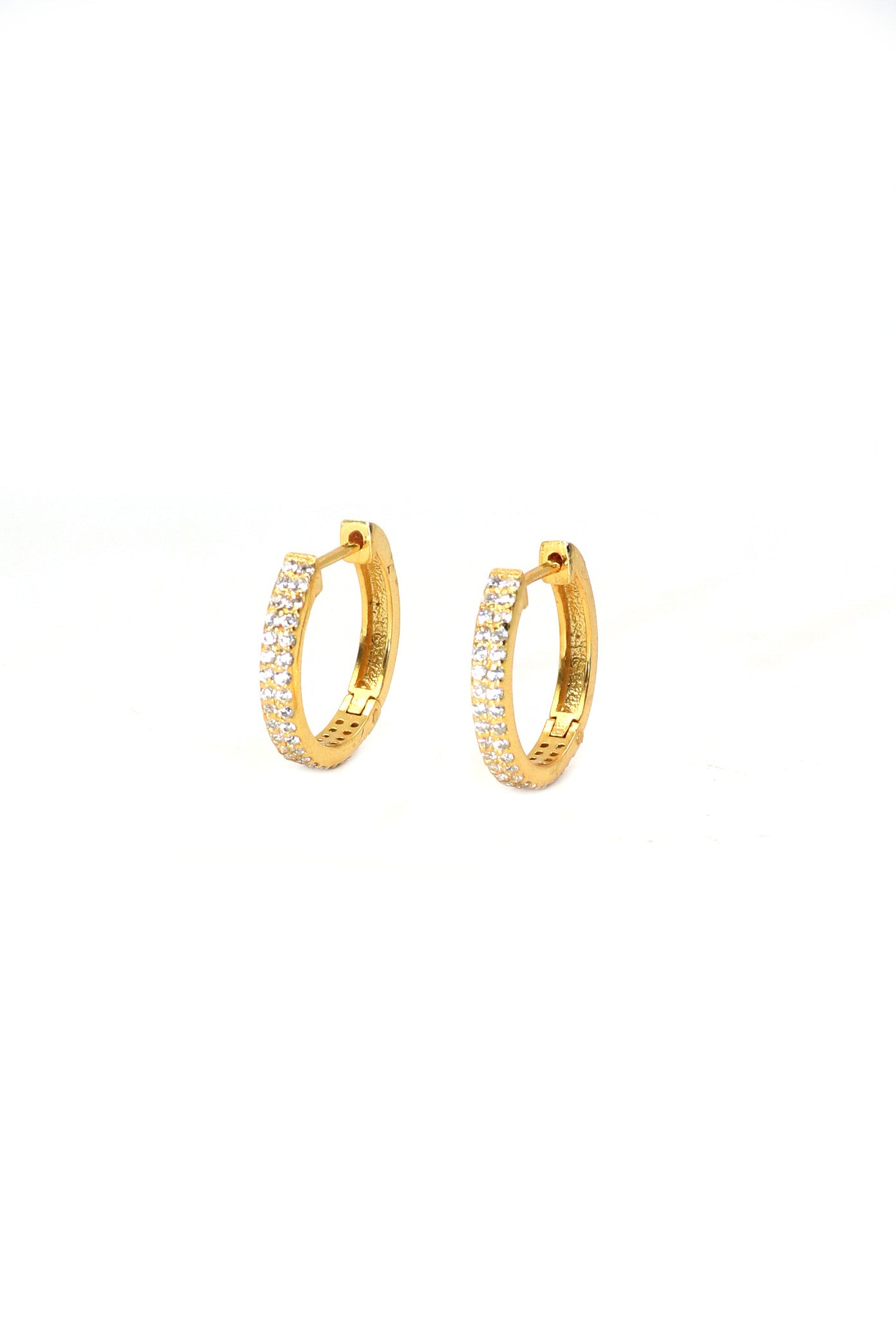 Gold Plated CZ Zircon Hoop Bali Earring Jewelry