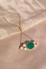 Golden Moissanite & Onyx Harmony Bracelet
