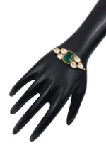 Beautiful Emerald And Moissanite Gemstone Adjustable Bracelet Jewelry