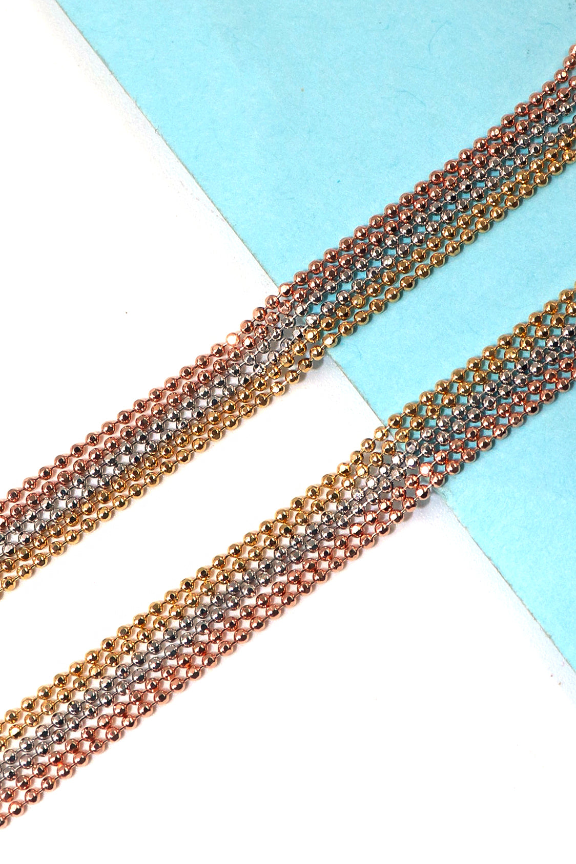 Multi-Plated Italian Beaded Chain Necklace A Versatile Statement Piece Jewelry