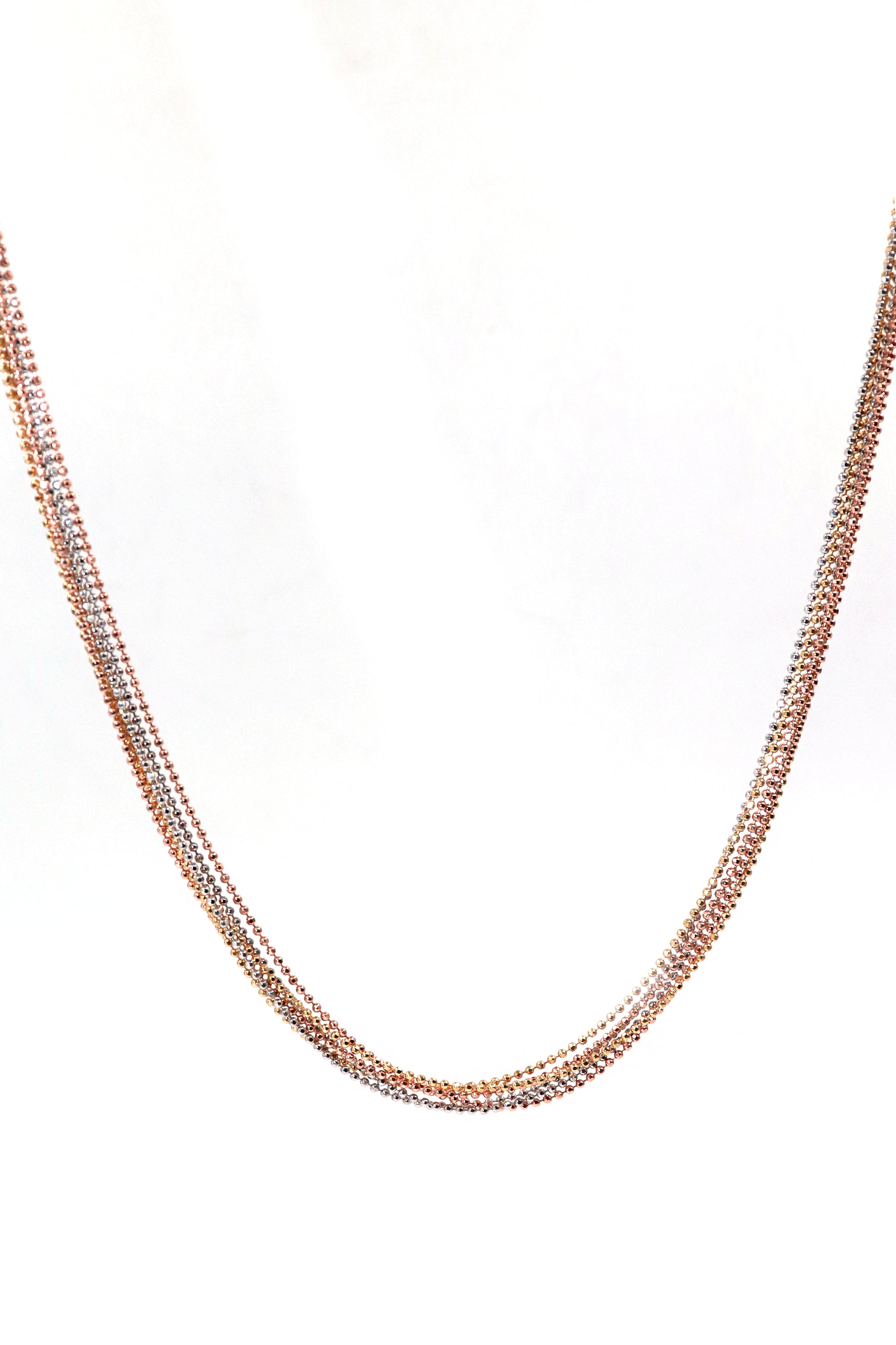 Multi-Plated Italian Beaded Chain Necklace A Versatile Statement Piece Jewelry