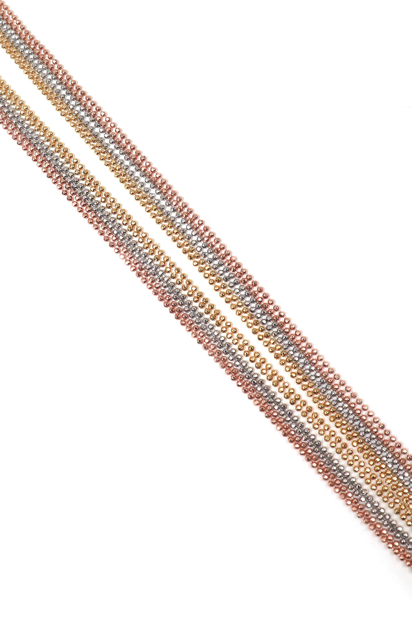 Multi-Plated Italian Beaded Chain Necklace A Versatile Statement Piece Jewelry