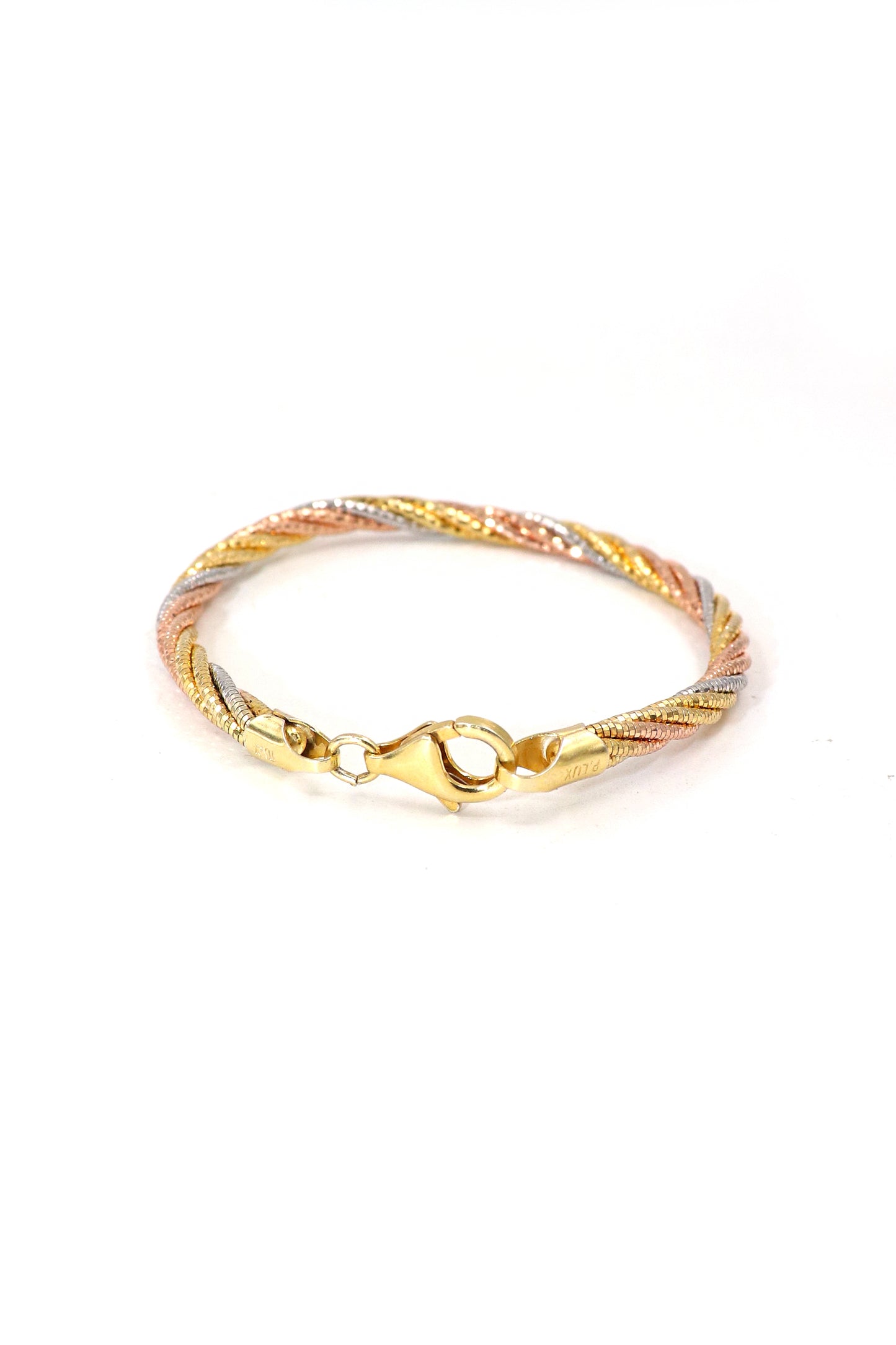 Gold-Plated Italian Twisted Chain Bracelet for Wedding and Party Wear