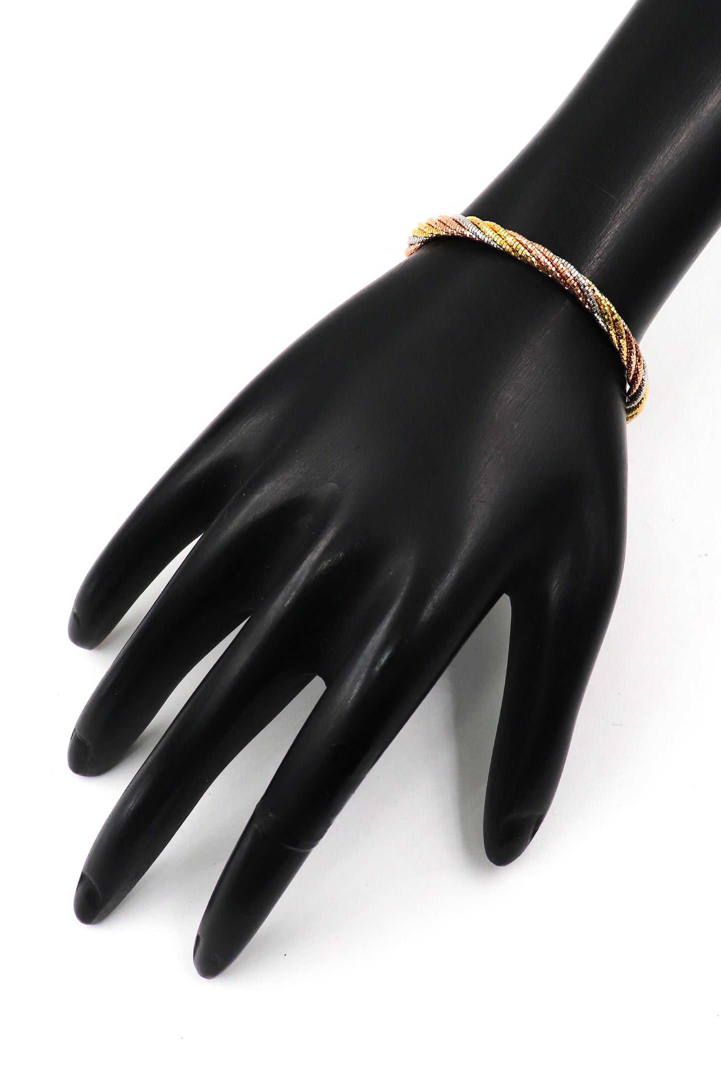 Gold-Plated Italian Twisted Chain Bracelet for Wedding and Party Wear