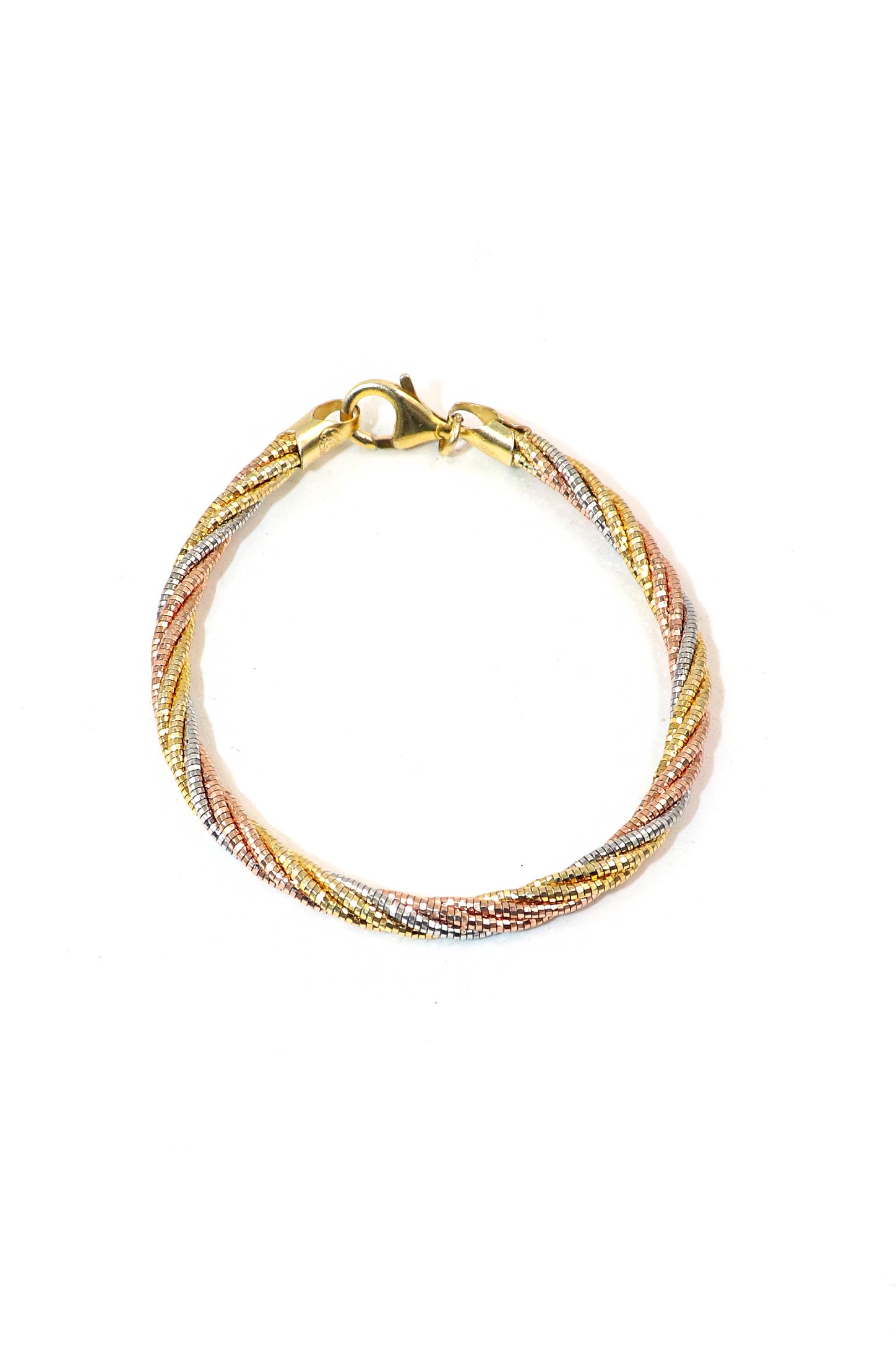 Gold-Plated Italian Twisted Chain Bracelet for Wedding and Party Wear