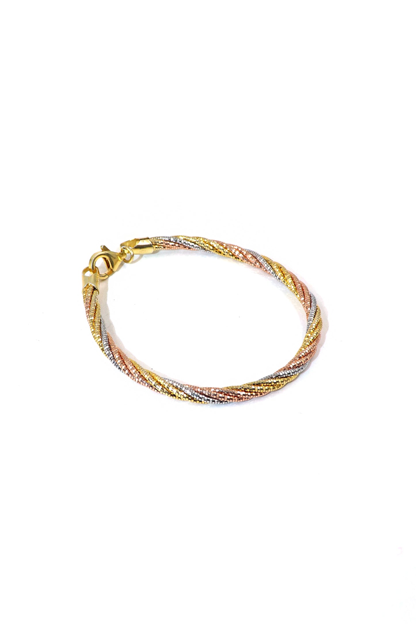 Gold-Plated Italian Twisted Chain Bracelet for Wedding and Party Wear