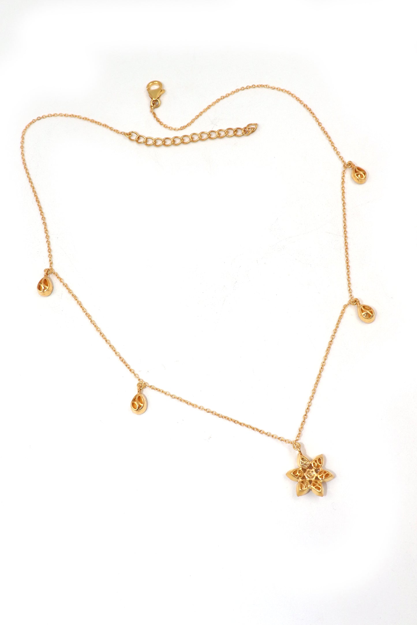 Gold-Plated Moissanite Pendant Necklace for Wedding Functions and Festivals