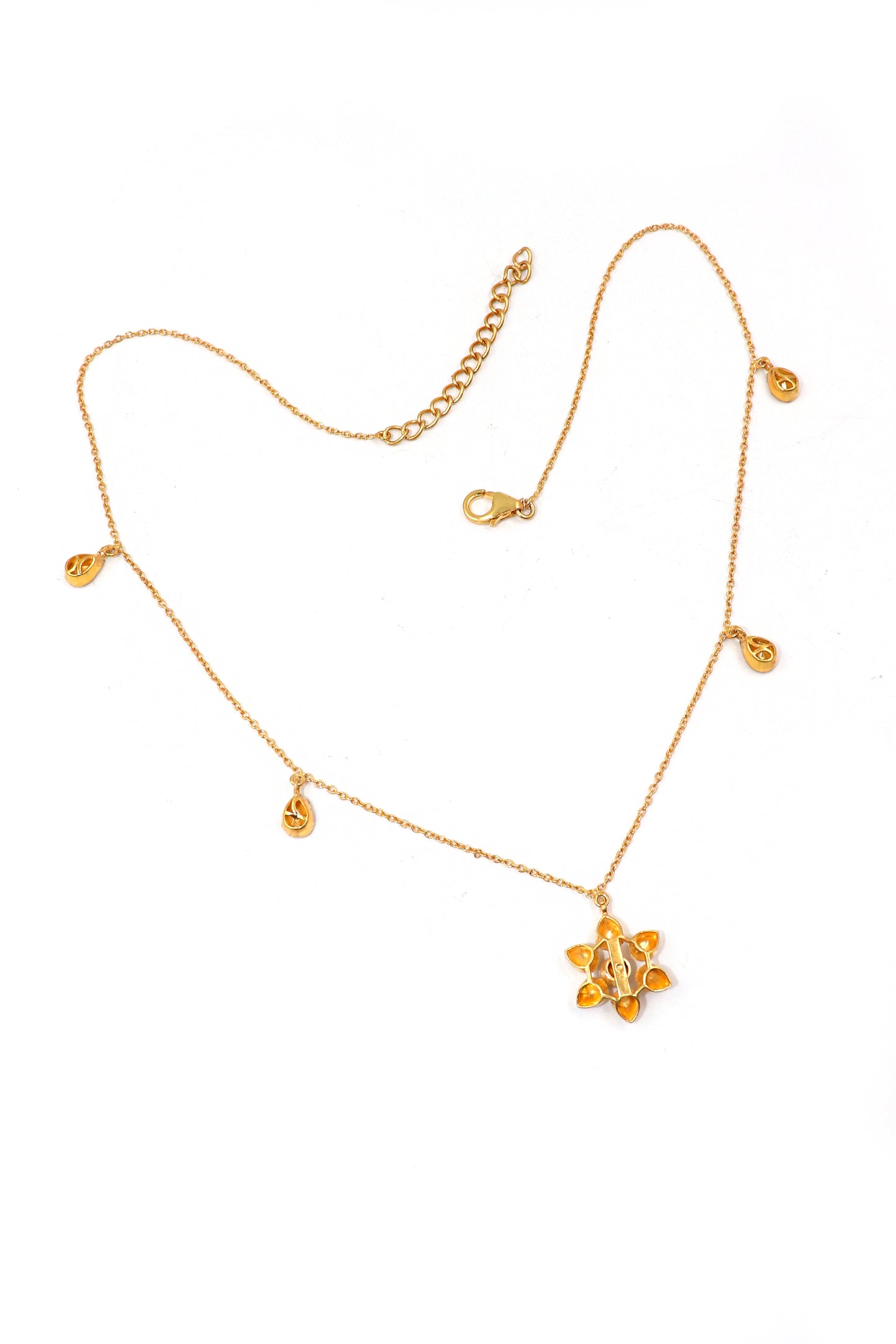 Designer Moissanite Pendant Necklace in Gold-Plated Finish for Festive Occasions"