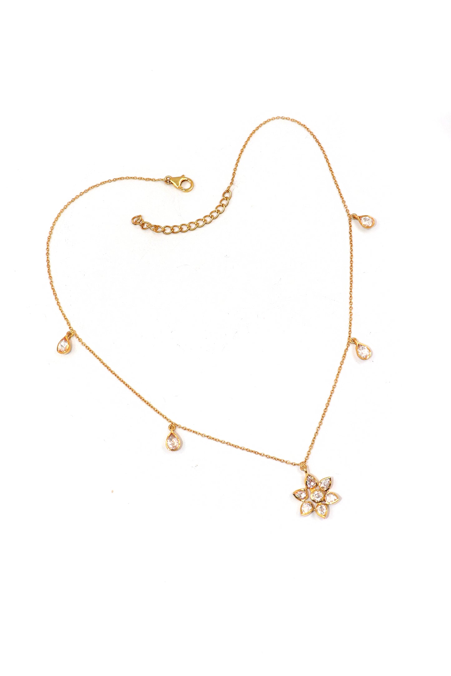 Designer Moissanite Pendant Necklace in Gold-Plated Finish for Festive Occasions"