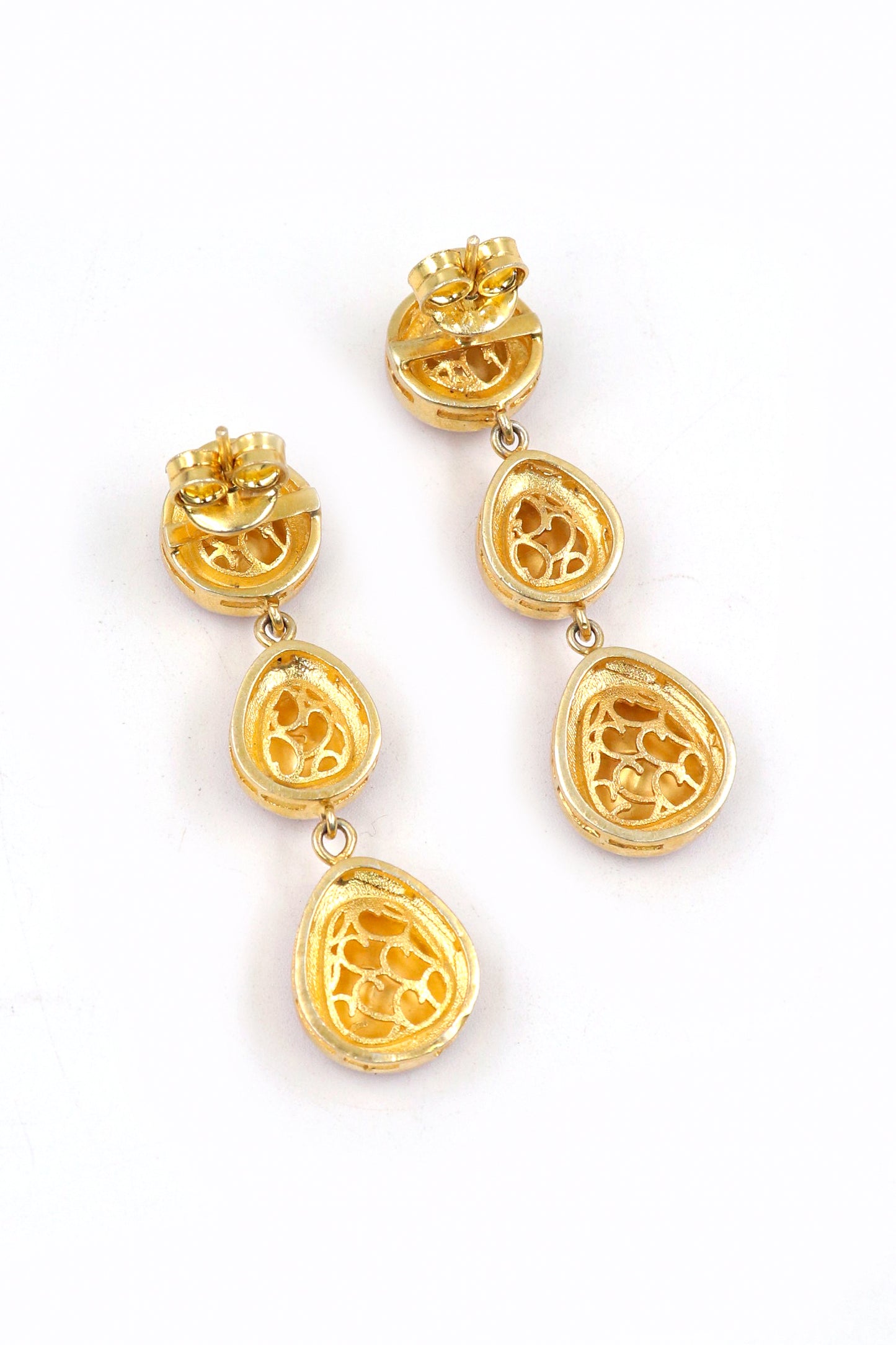 Fancy Style Gold-Plated Moissanite Gemstone With Meenakari Earrings Jewelry