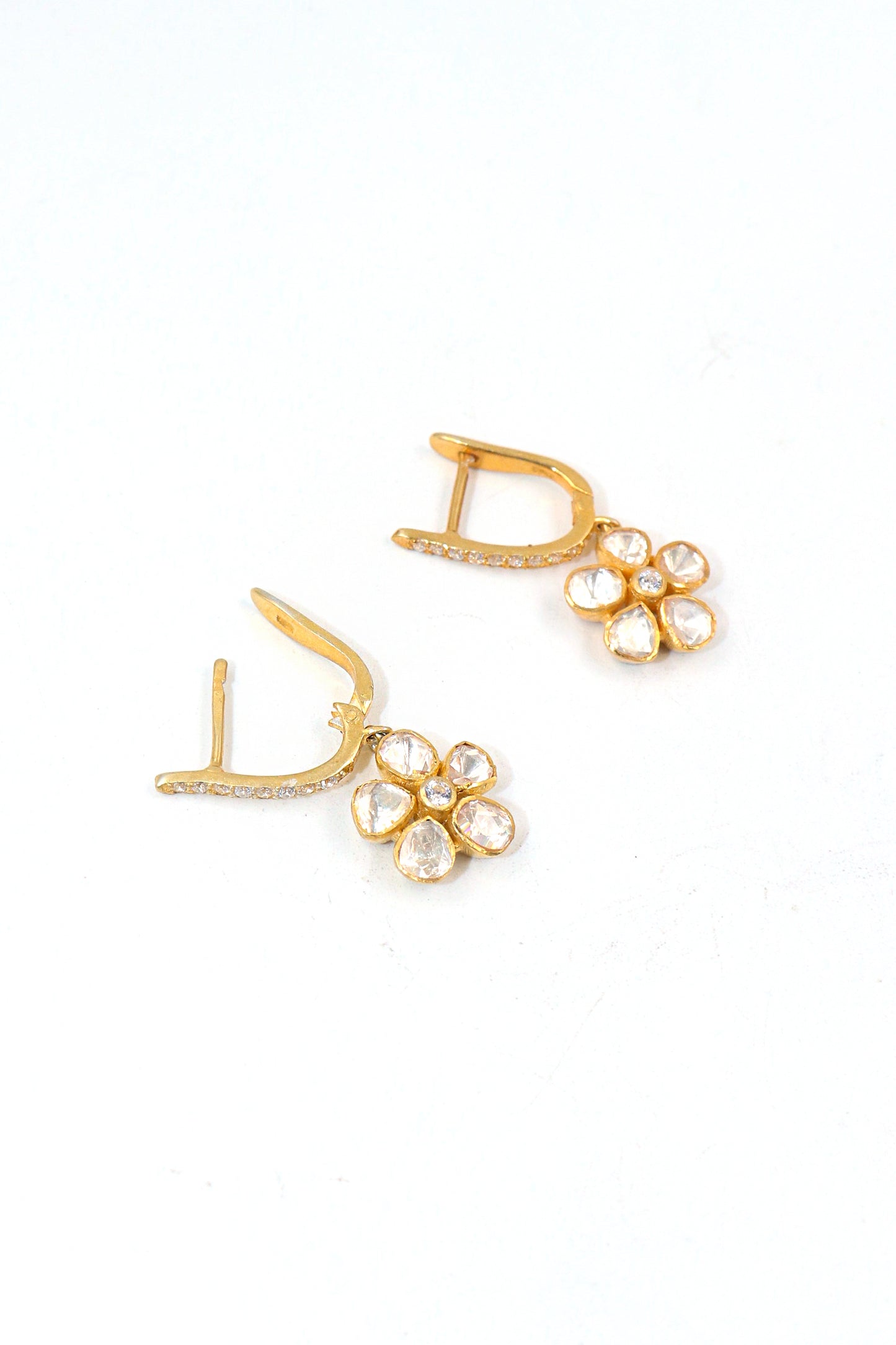 Gold-Plated Moissanite Gemstone Earring for Weddings and Festive Events