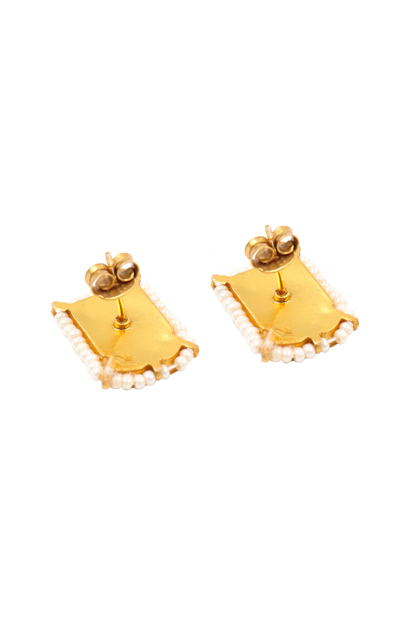 Gold-Plated Moissanite with Pearl Gemstone and  Meenakari Earring Jewelry Perfect For Gift.