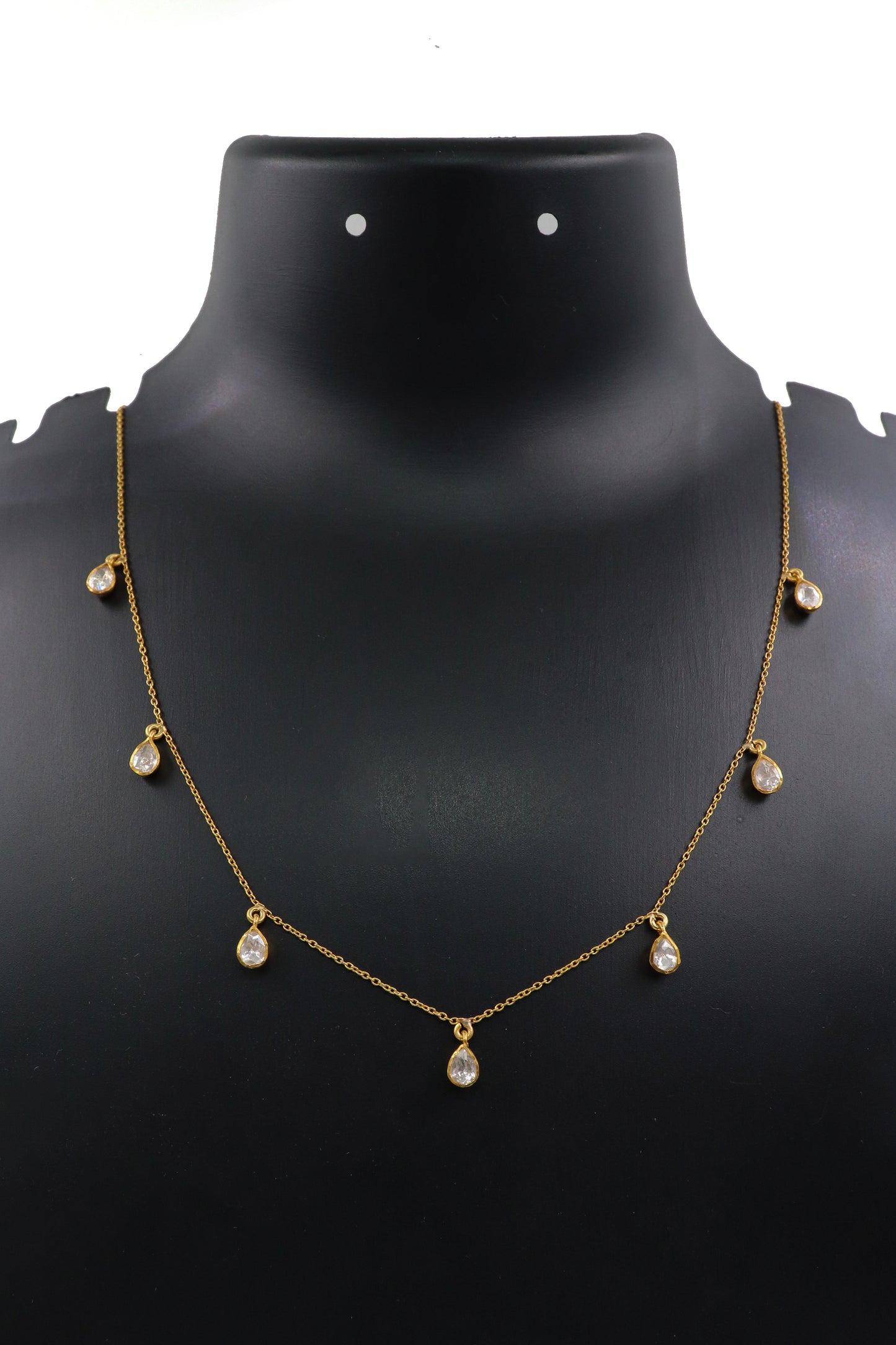 Wedding Jewelry Gold-Plated Chain Necklace with Moissanite Pendant