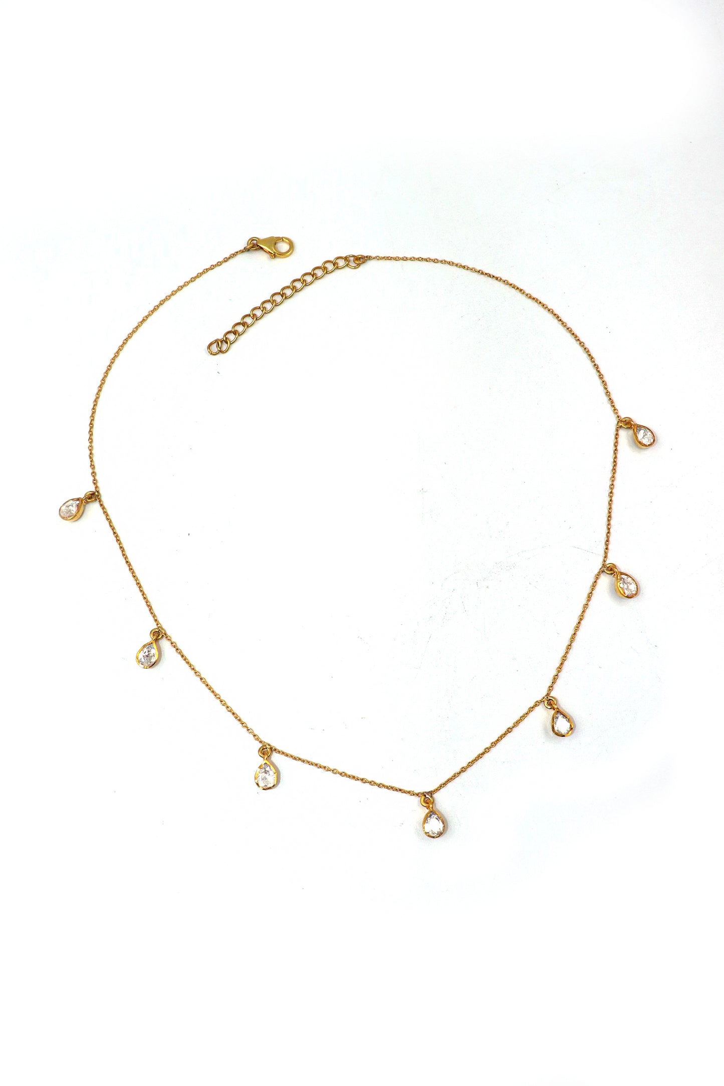 Wedding Jewelry Gold-Plated Chain Necklace with Moissanite Pendant