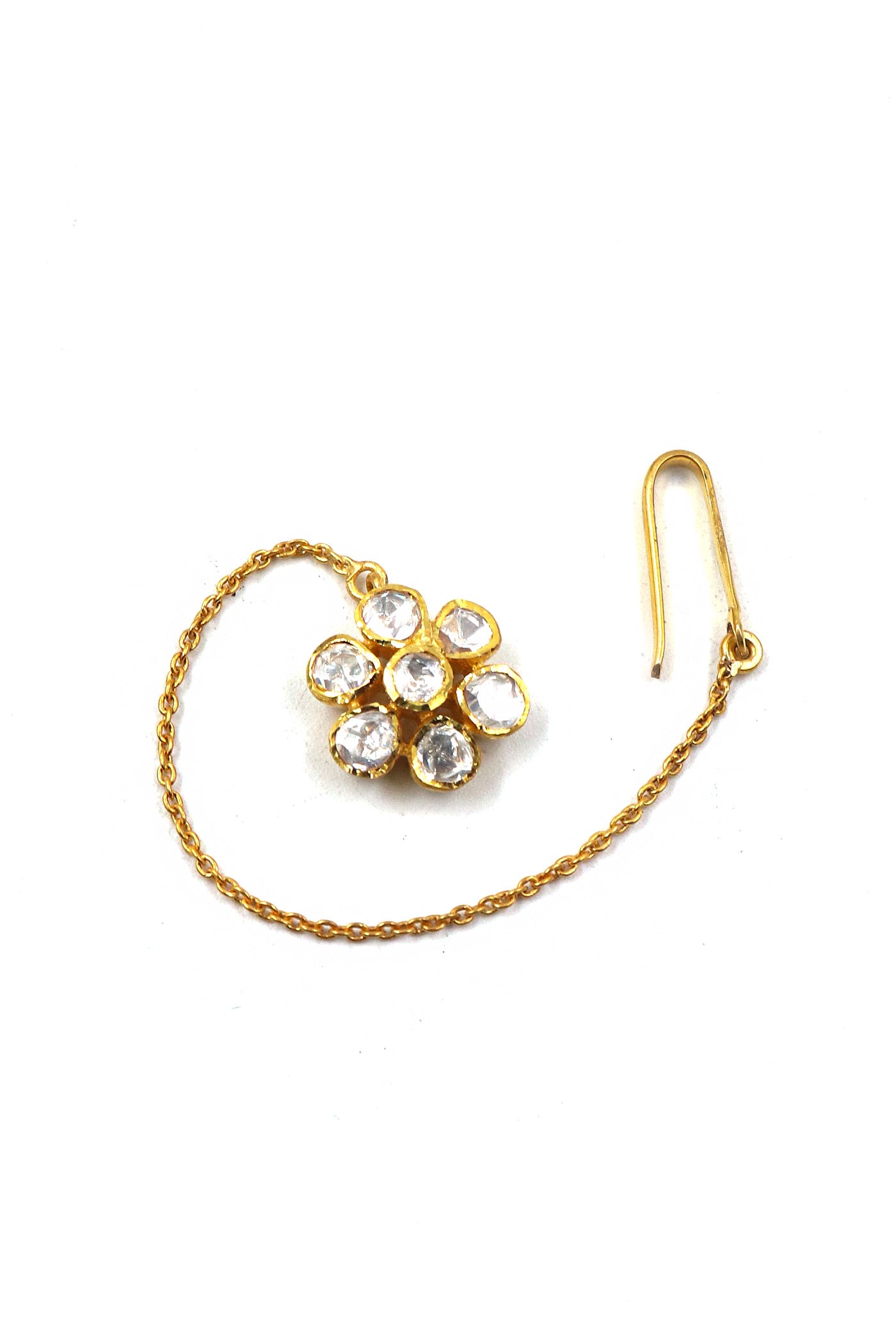 Pure Silver Gold-Plated Floral Mangtika Jewelry