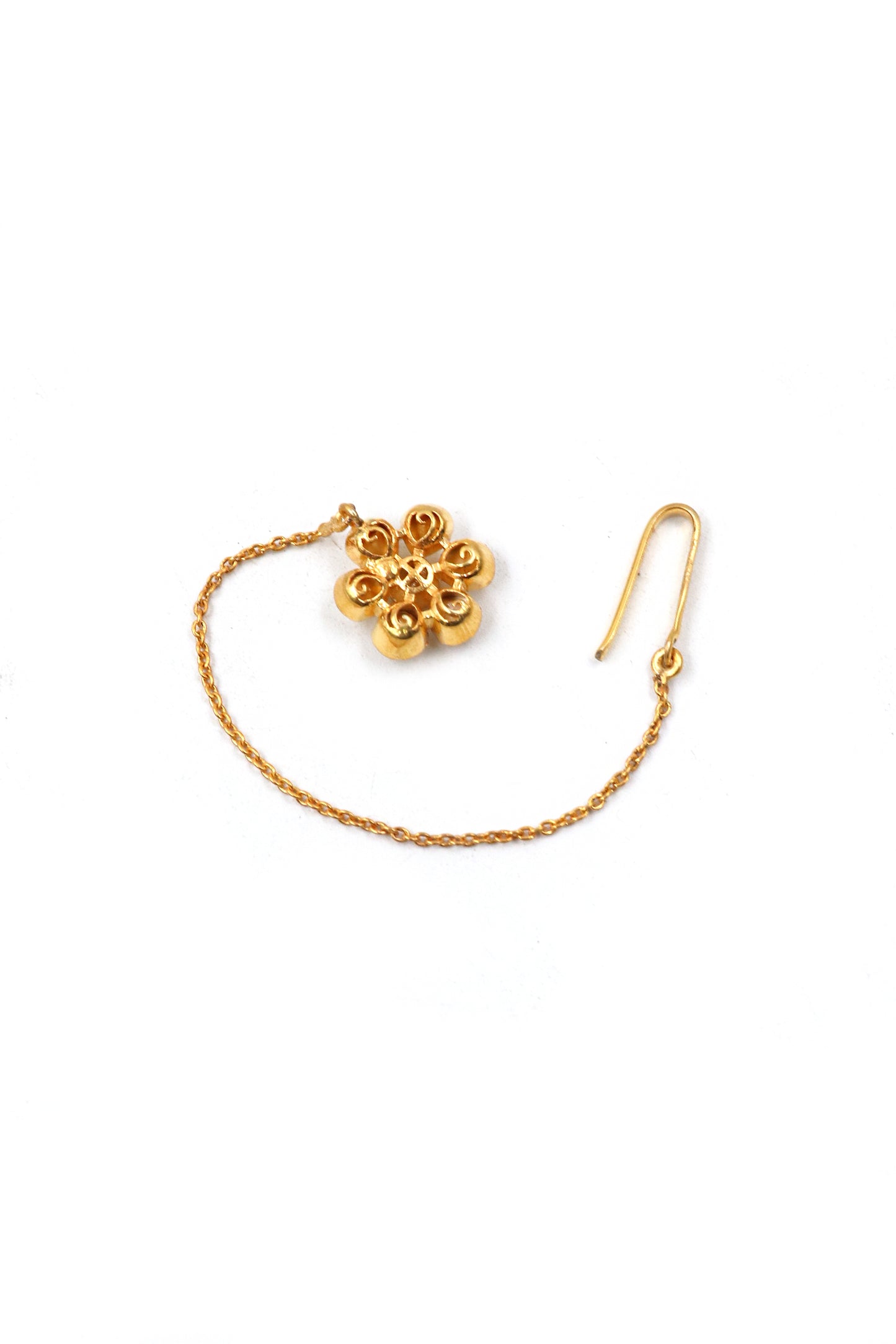 Pure Silver Gold-Plated Floral Mangtika Jewelry