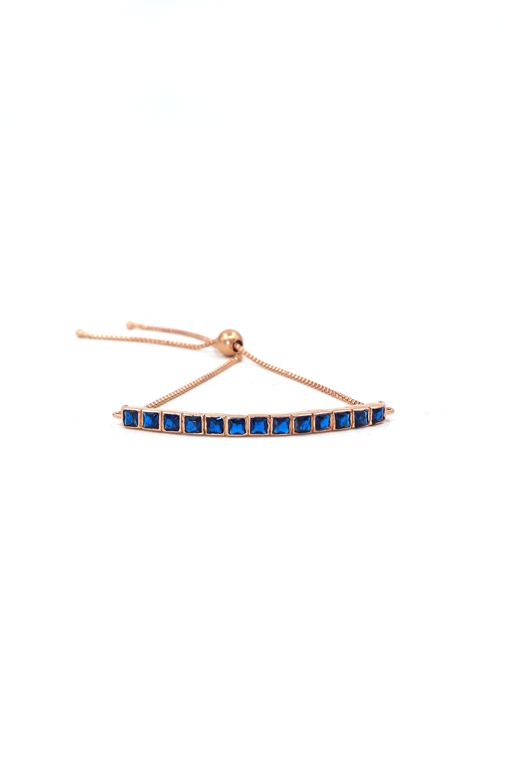 Rose Gold Plated Gemstone Adjustable Bracelet