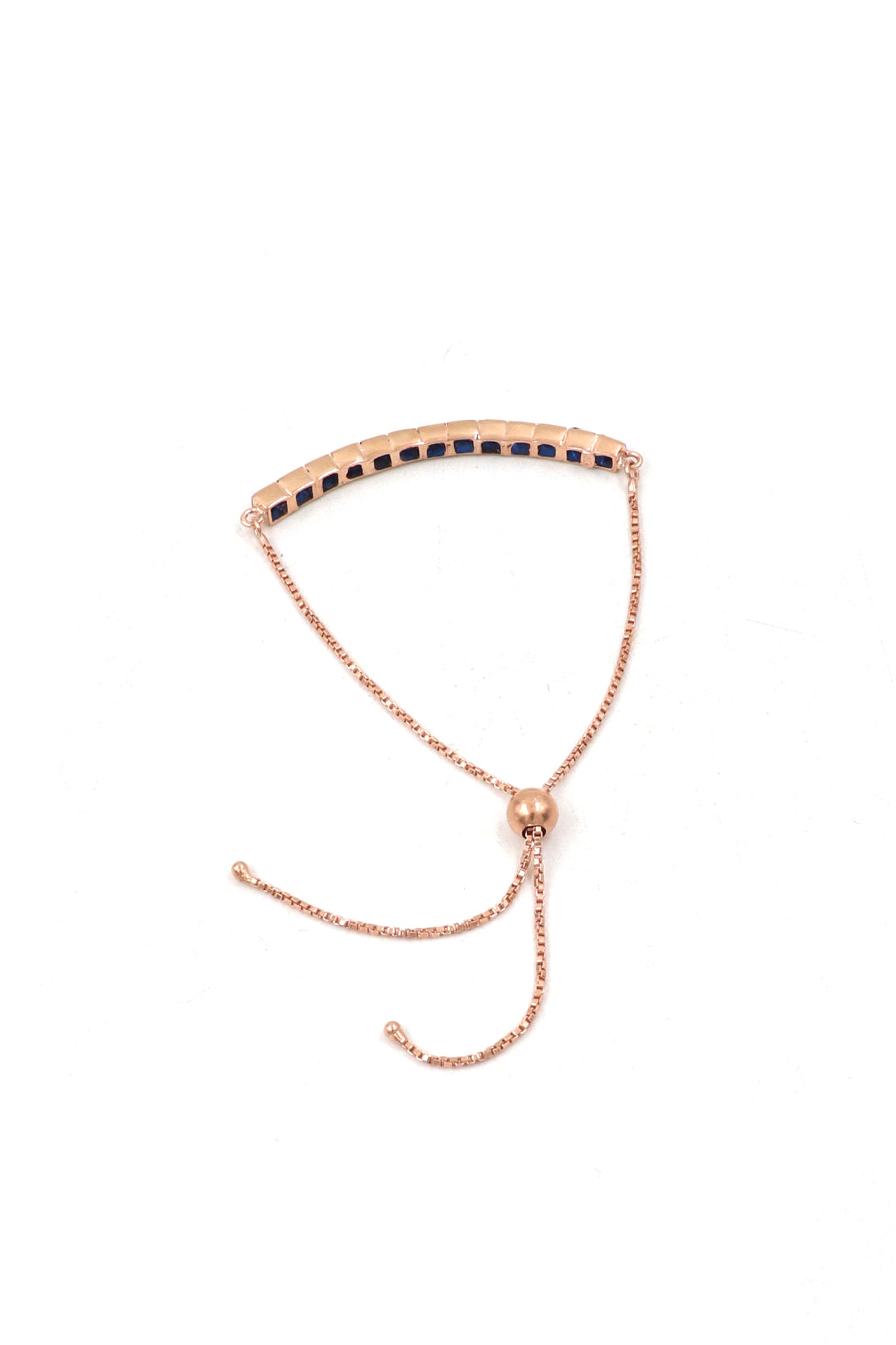 Rose Gold Plated Gemstone Adjustable Bracelet