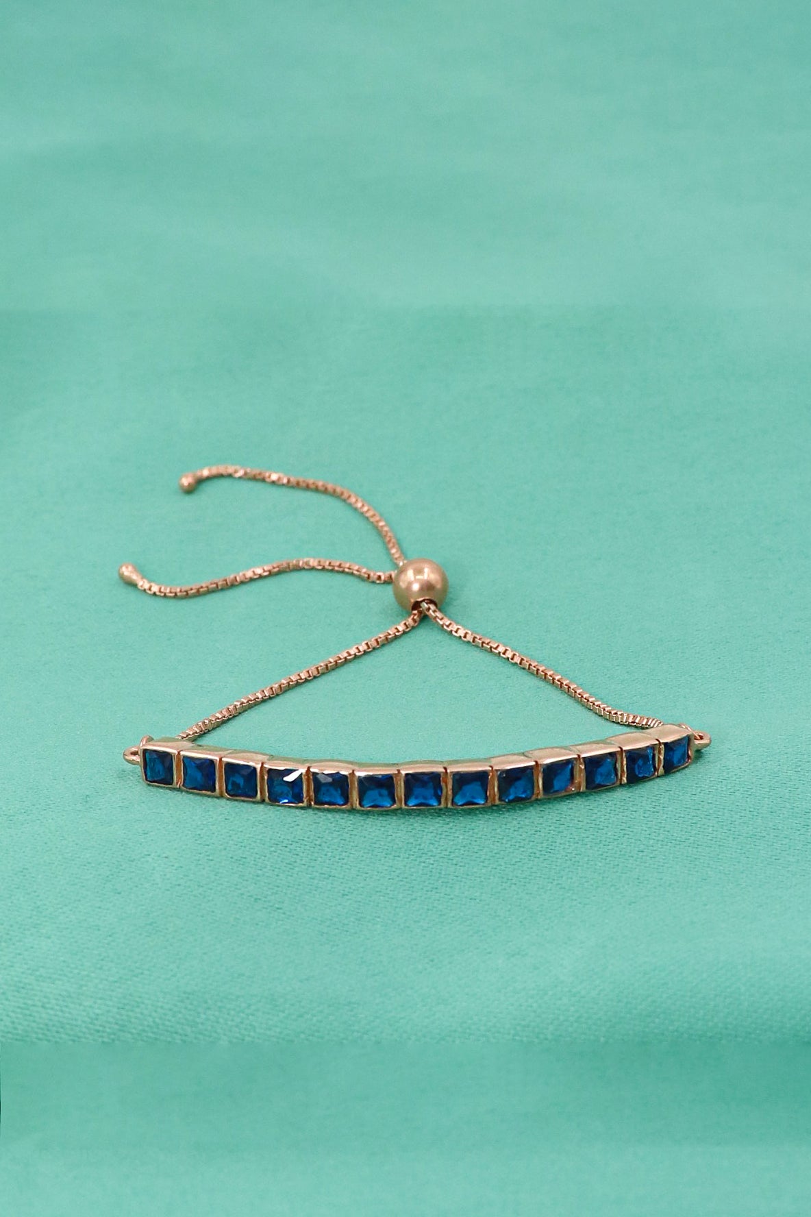 Rose Gold Plated Gemstone Adjustable Bracelet