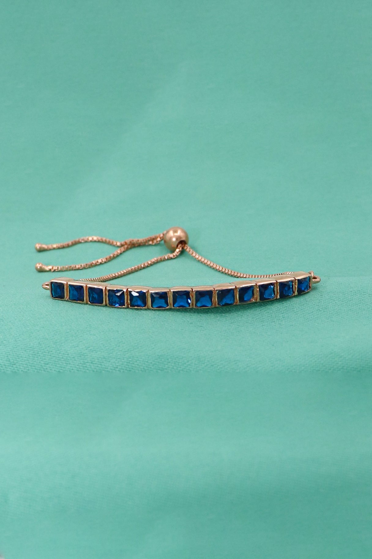 Rose Gold Plated Gemstone Adjustable Bracelet