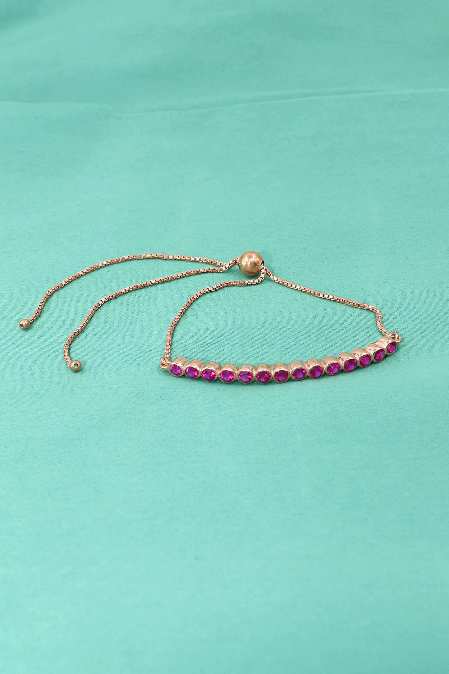 Red Onyx Rose Gold Plated adjustable Bracelet