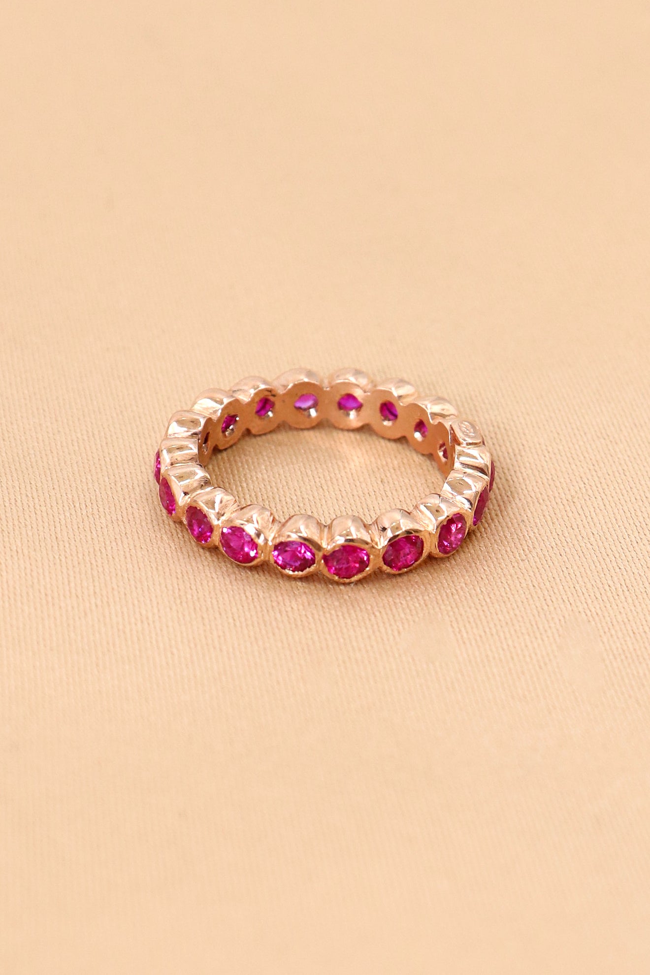 Rose Gold Plated Gemstone Daily Wear Ring Band