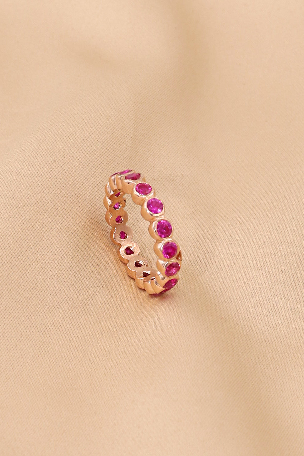 Rose Gold Plated Gemstone Daily Wear Ring Band