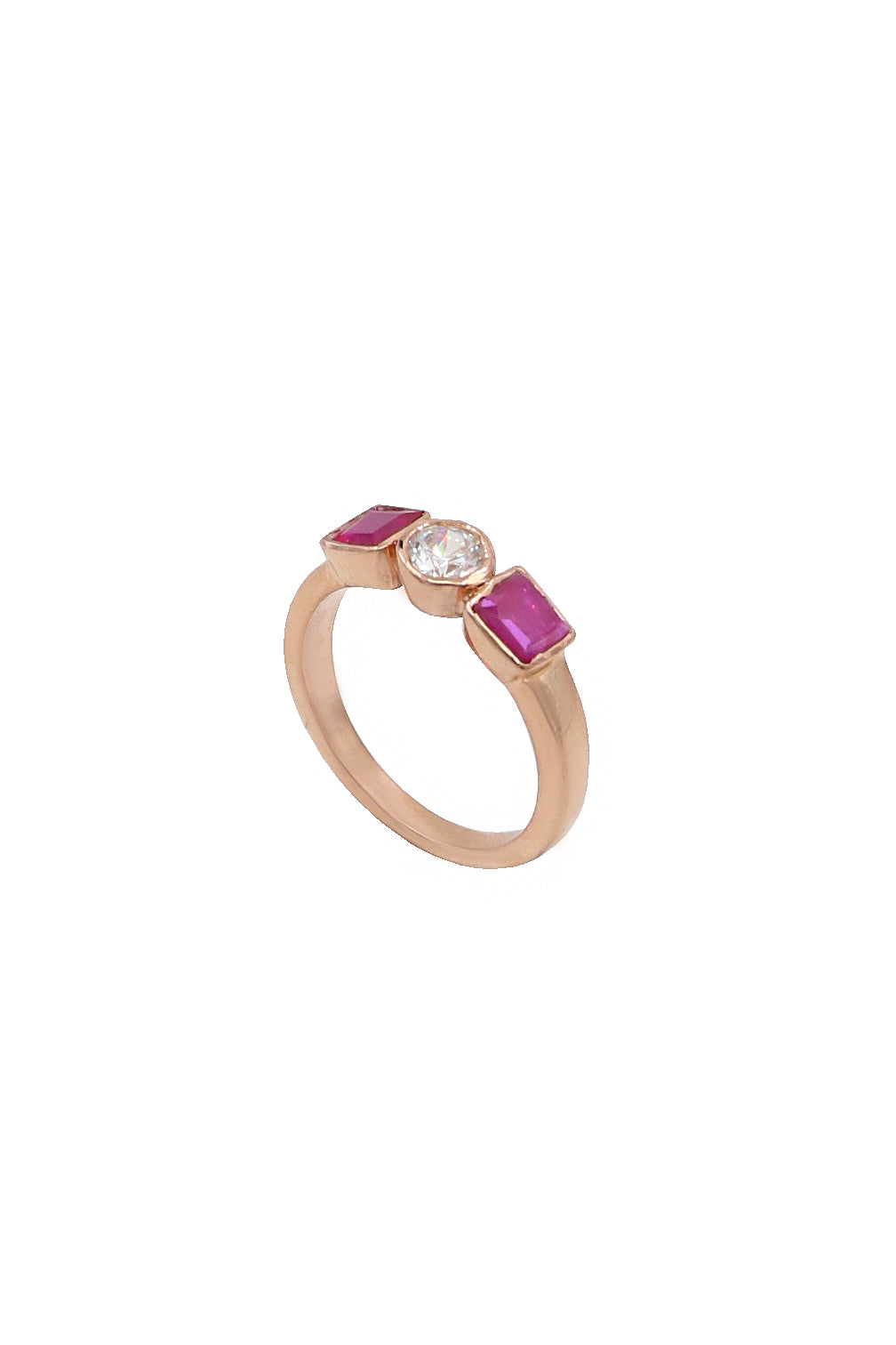 semi precious Gemstone Rose Gold Ring