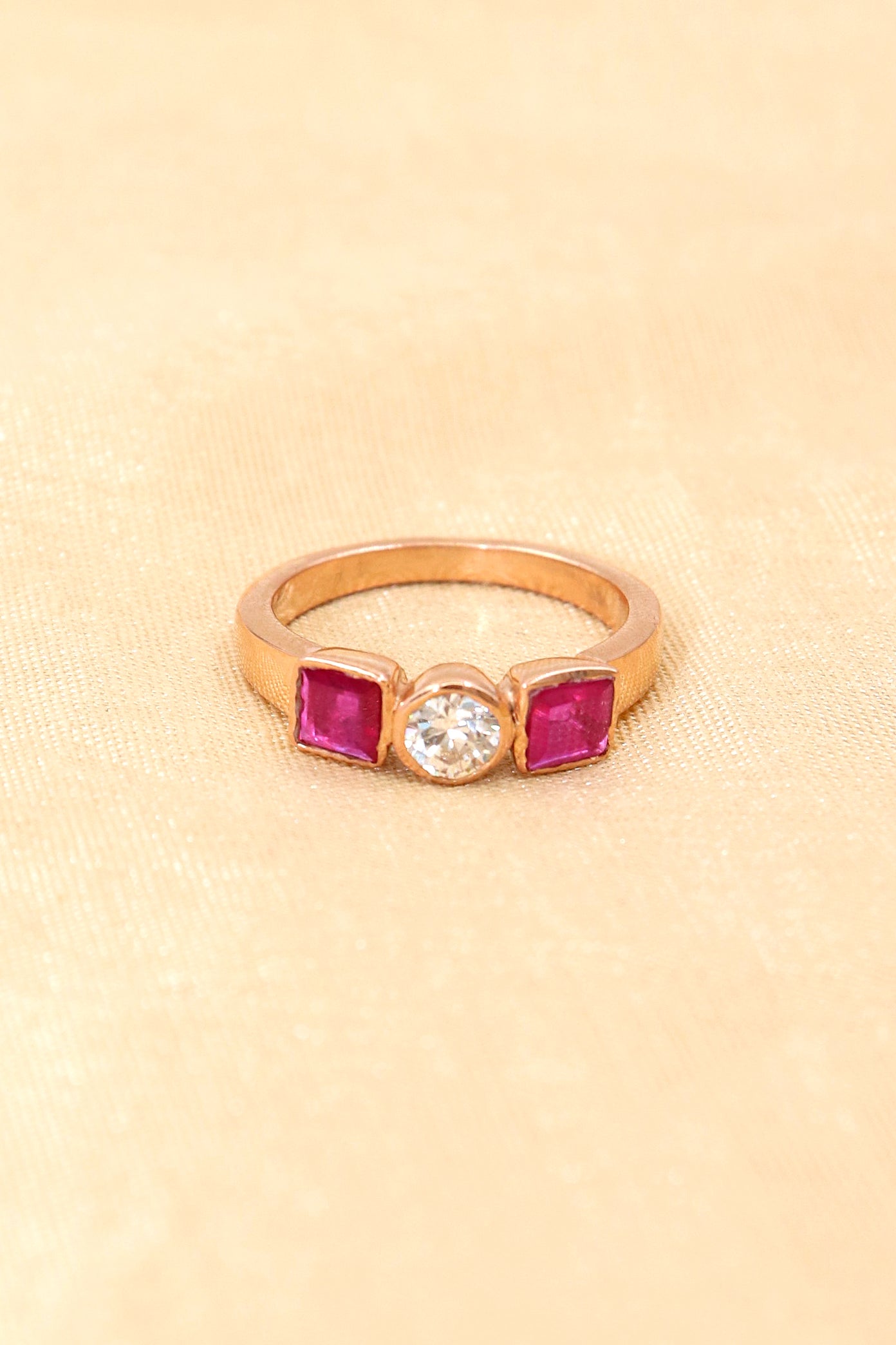 semi precious Gemstone Rose Gold Ring