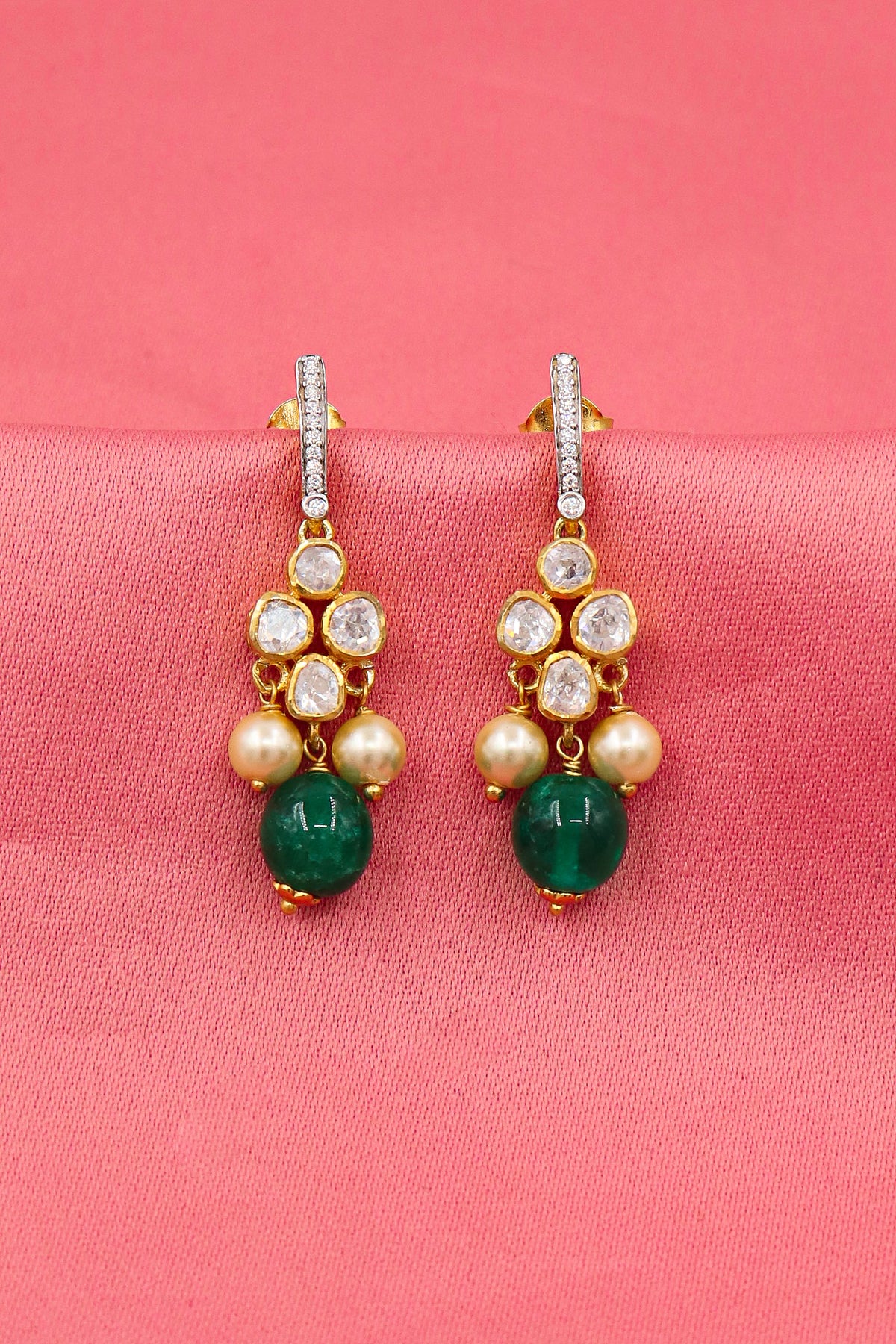 Moissanite & Pearl Infinity Earring