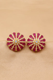 Golden Moissanite Eclipse Stud