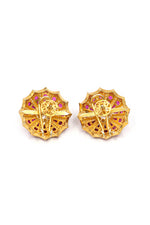 Golden Moissanite Eclipse Stud