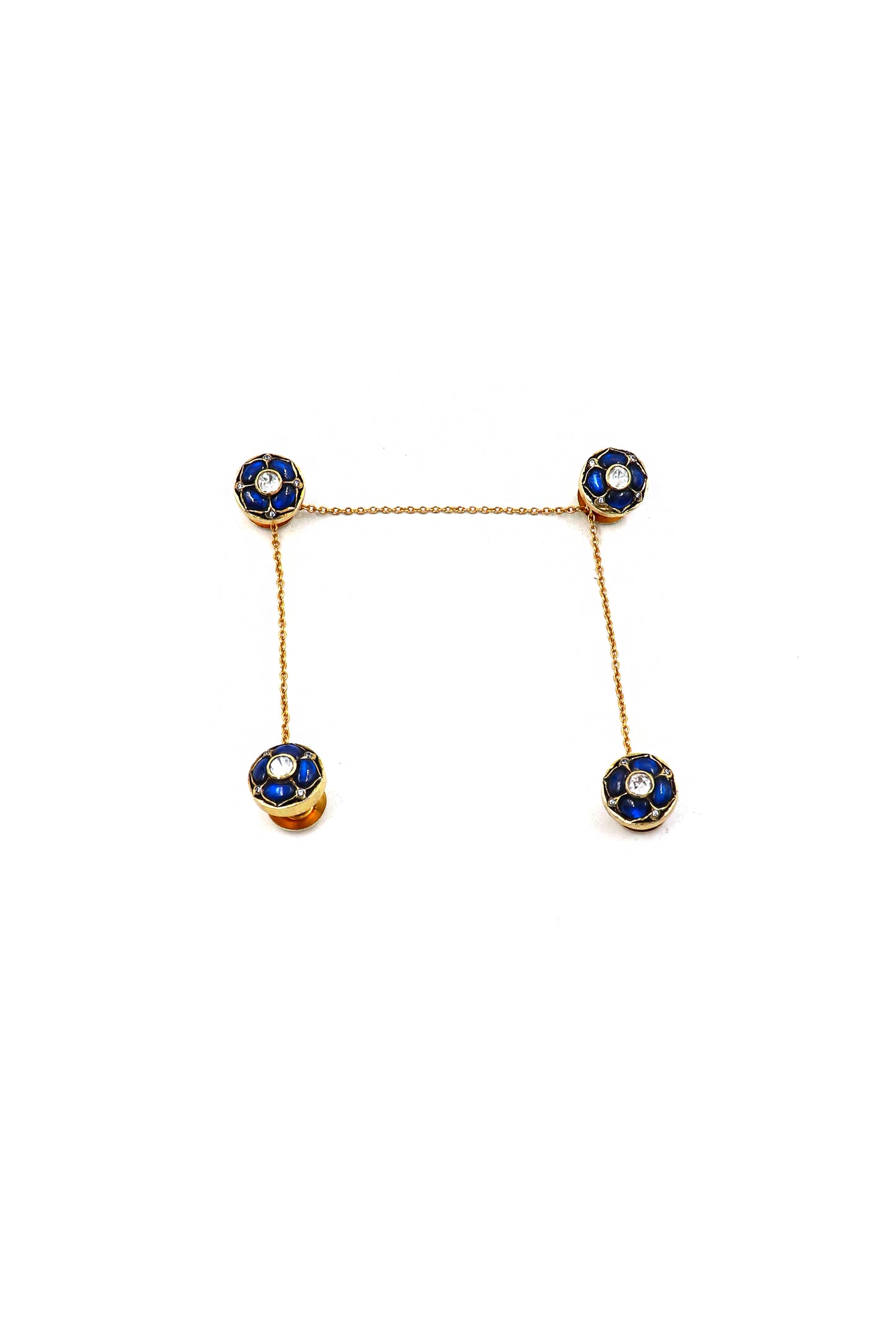 Traditional Gold Plated enamel button mans jewellery