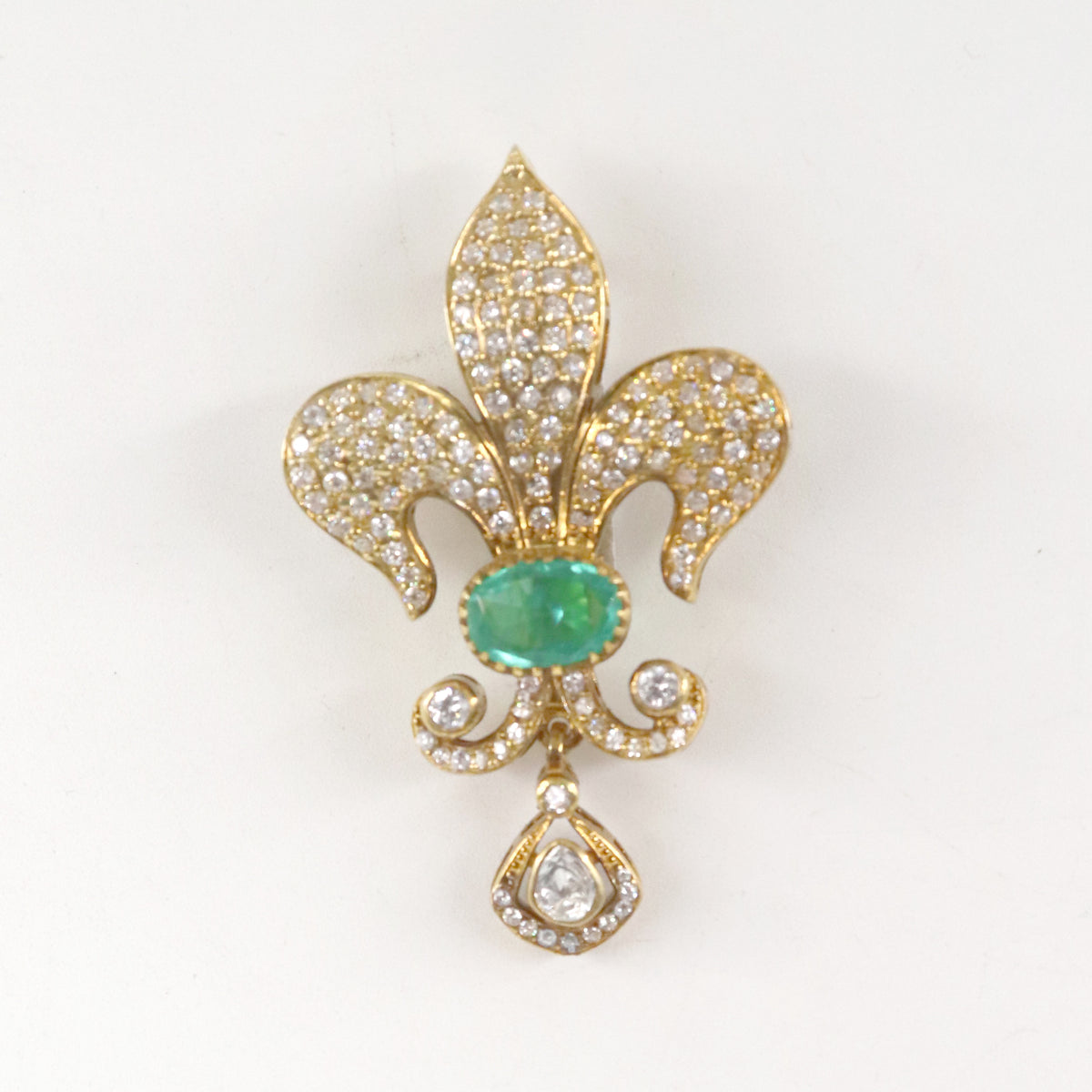 Green Onyx With Mossanite Broach 2