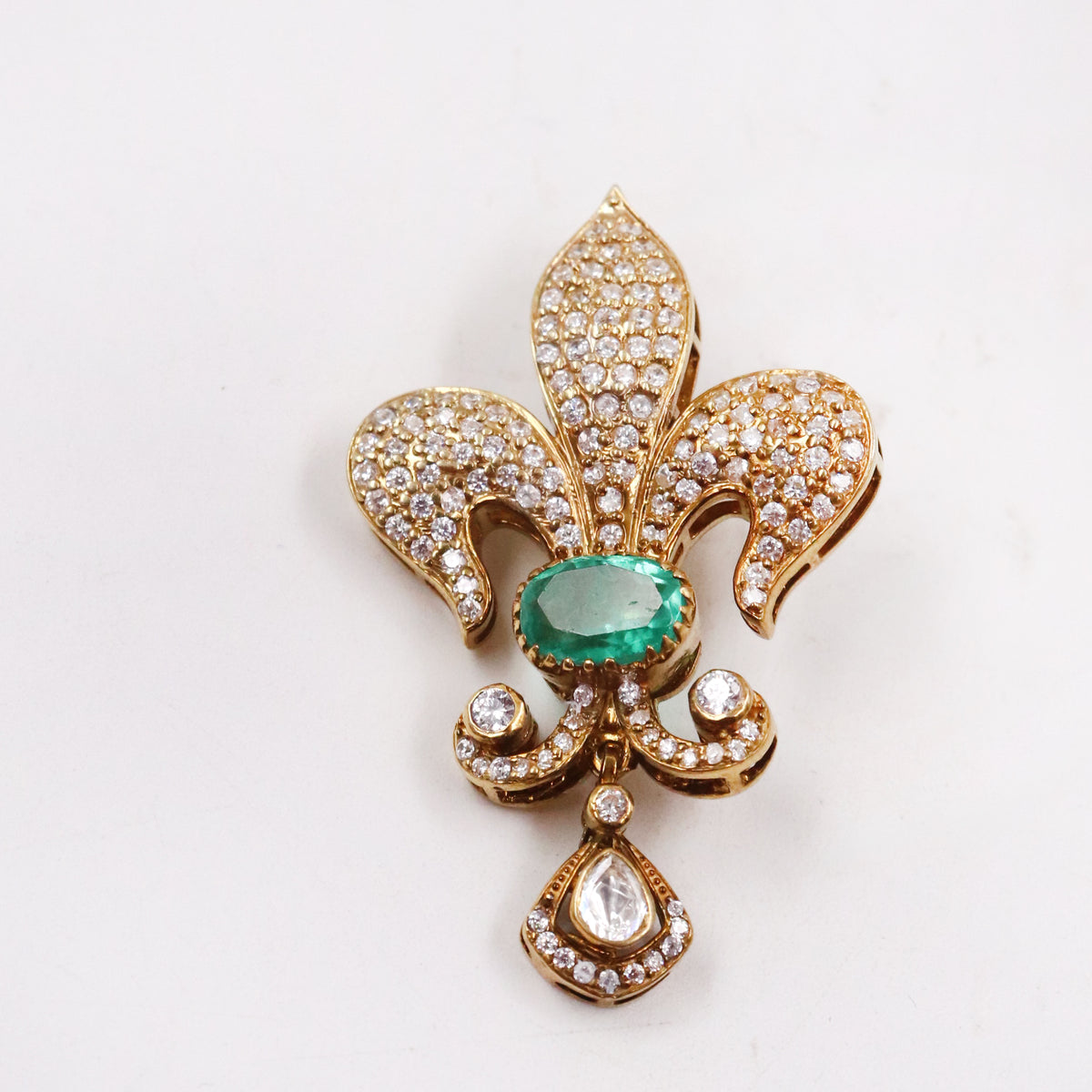 Green Onyx With Mossanite Broach 2