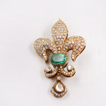 Green Onyx With Mossanite Broach 2