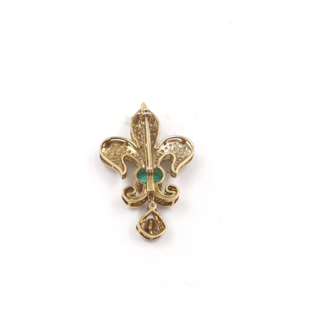 Green Onyx With Mossanite Broach 2