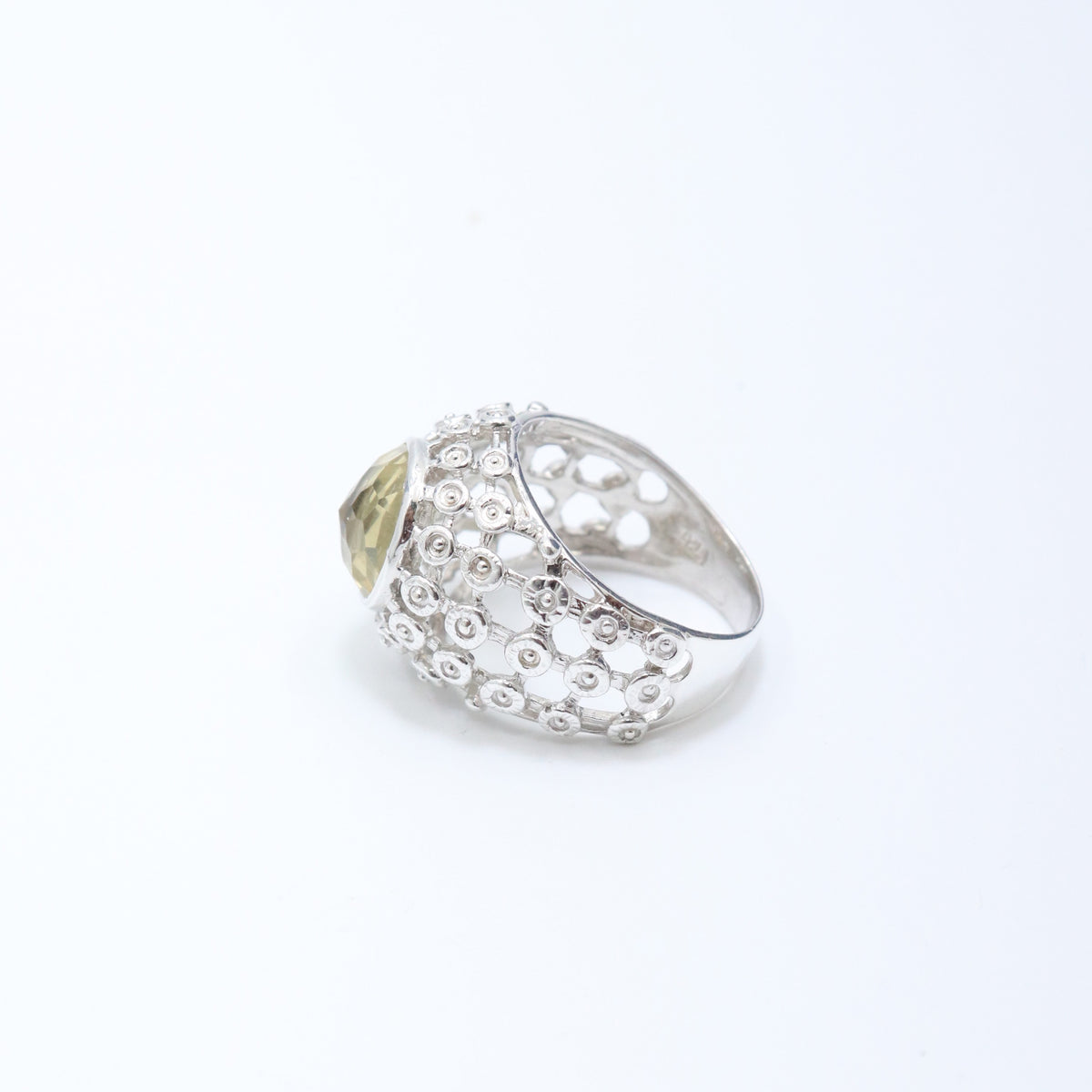 Radiant Lemon Quartz Solitaire Ring