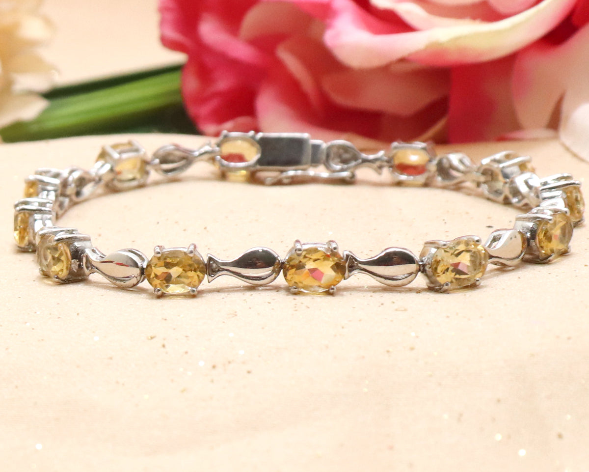 Delicate Citrine Gemstone Bracelet