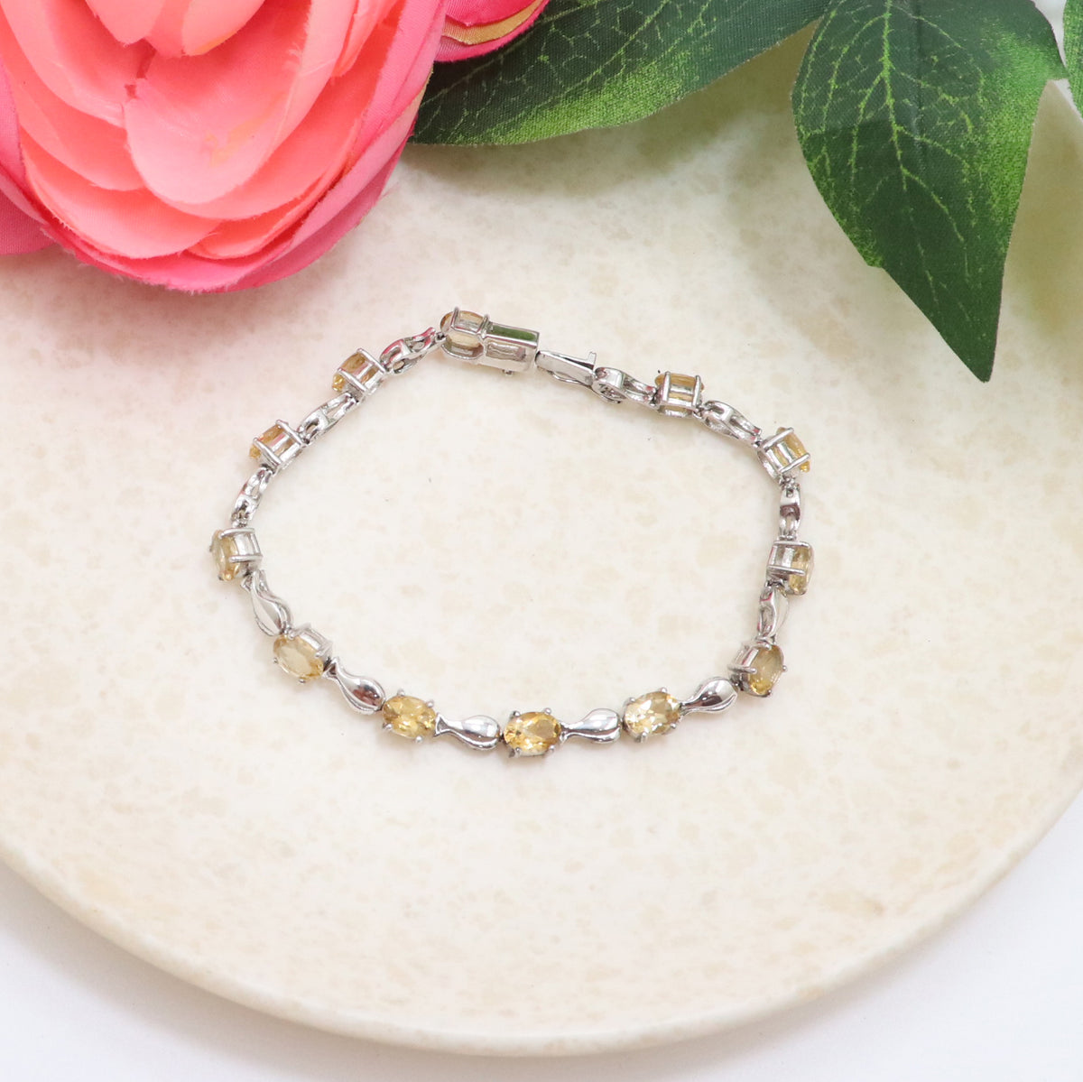 Delicate Citrine Gemstone Bracelet