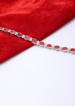 Regal Ruby & CZ Sterling Silver Bracelet