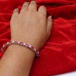 Regal Ruby & CZ Sterling Silver Bracelet