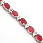 Regal Ruby & CZ Sterling Silver Bracelet