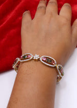 Multicolor Tourmaline & CZ Bracelet