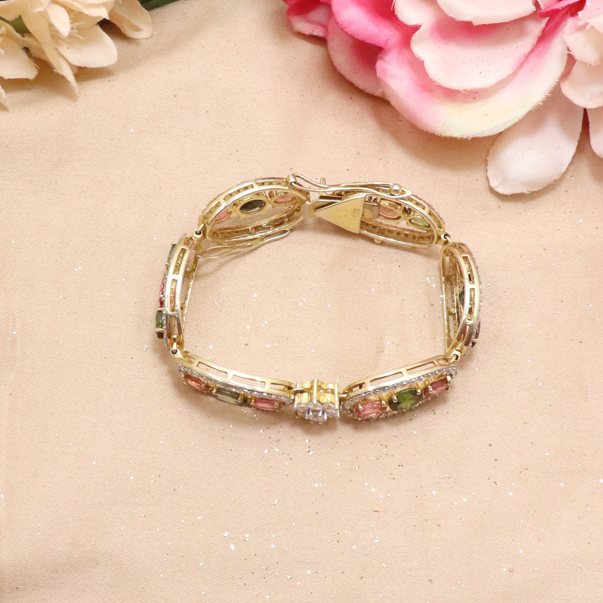 Multicolor Tourmaline & CZ Bracelet