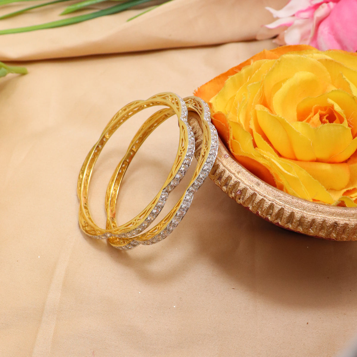 Sparkling CZ Sterling Silver Bangle